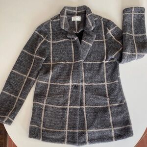 Z SUPPLY Women's Charcoal Checkered Teddy Jacket